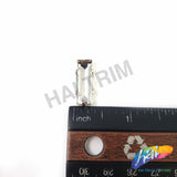 7x21mm Crystal Rectangle Sew-on Rhinestone w/ Metal Setting