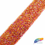 1 1/8" Color AB Chaton Crystal Rhinestone Iron on Trim, IRT-002
