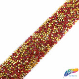 1 1/8" Color Chaton Crystal Rhinestone Iron on Trim, IRT-001