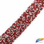 1 1/8" Color Chaton Crystal Rhinestone Iron on Trim, IRT-001