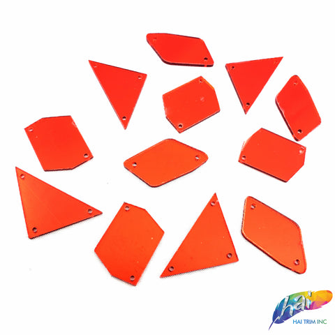Red Cut Mirror Stones (Red-003)