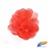 CLOSEOUT! Small 3D Stiff Organza/Chiffon Flower Brooches (3 pieces)