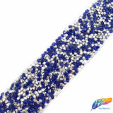 1 1/8" Color Chaton Crystal Rhinestone Iron on Trim, IRT-001