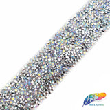 1 1/8" Color AB Chaton Crystal Rhinestone Iron on Trim, IRT-002