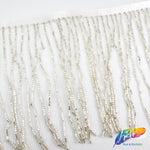 4" Beaded Fringe with 2-3mm Bugle Beads, FR-012