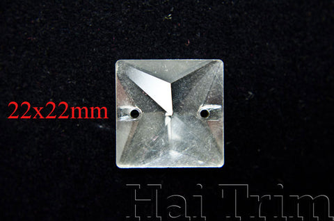 22x22mm Square Crystal Sew-on Rhinestones
