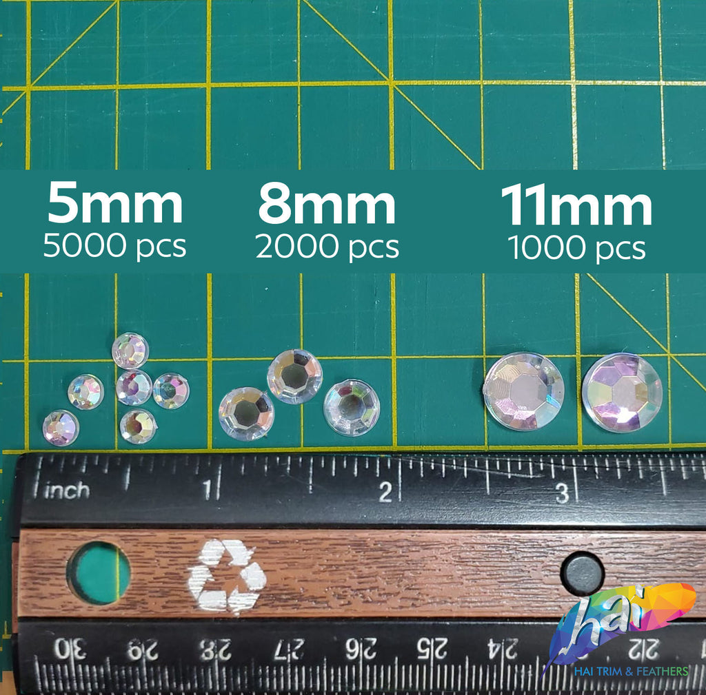 10mm Round Crystal AB Sew-on Rhinestones – Hai Trim & Feathers