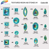 Aqua AB Textured Resin Stones, #05