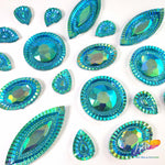Aqua AB Textured Resin Stones, #05
