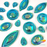 Aqua AB Textured Resin Stones, #05