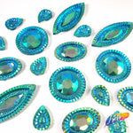 Aqua AB Textured Resin Stones, #05