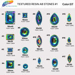 Royal Blue AB Textured Resin Stones, #07