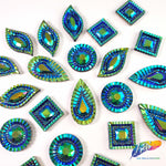 Royal Blue AB Textured Resin Stones, #07