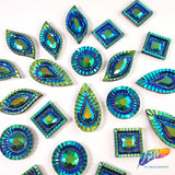 Royal Blue AB Textured Resin Stones, #07