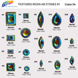 Purple AB Textured Resin Stones, #14