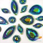 Purple AB Textured Resin Stones, #14