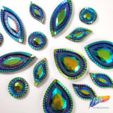 Purple AB Textured Resin Stones, #14