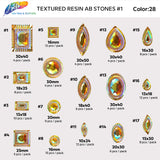 Orange AB Textured Resin Stones, #28