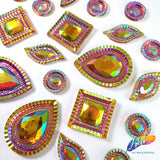 Orange AB Textured Resin Stones, #28