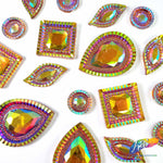 Orange AB Textured Resin Stones, #28