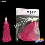 3 1/4" Silk Tassels with Gold Cap, TSL-01 (3 pieces)