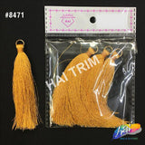 3 1/4" Silk Craft Tassels with Gold Jump Ring, TSL-02 (4 pieces)