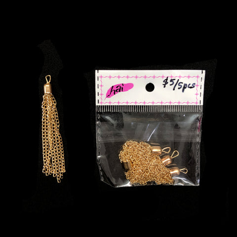 2 1/2" Gold Chain Tassels (5 pieces), TSL-06