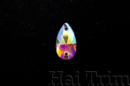 10.5x18mm Teardrop Crystal AB Sew-on Rhinestones