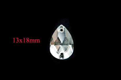 13x18mm Teardrop Crystal Sew-on Rhinestones