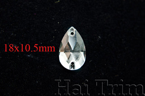 10.5x18mm Teardrop Crystal Sew-on Rhinestones