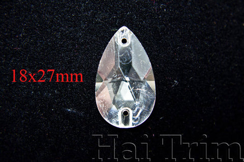 18x27mm Teardrop Crystal Sew-on Rhinestones
