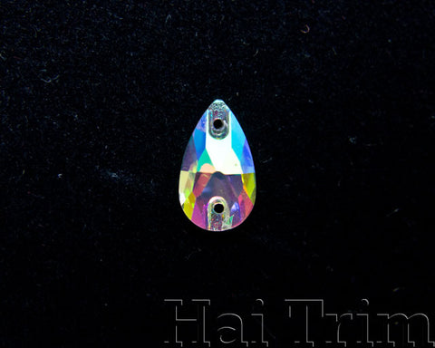 7x12mm Teardrop Crystal AB Sew-on Rhinestones