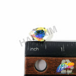 10x14mm Crystal AB Teardrop Sew-on Rhinestone w/ Metal Setting