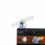 10x14mm Crystal AB Teardrop Sew-on Rhinestone w/ Metal Setting