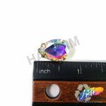 13x18mm Crystal AB Teardrop Sew-on Rhinestone w/ Metal Setting