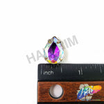 13x18mm Crystal AB Teardrop Sew-on Rhinestone w/ Metal Setting