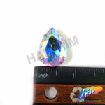 18x25mm Crystal AB Teardrop Sew-on Rhinestone w/ Metal Setting