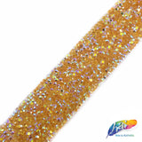 1 1/8" Color AB Chaton Crystal Rhinestone Iron on Trim, IRT-002