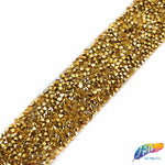 1 1/8" Color Chaton Crystal Rhinestone Iron on Trim, IRT-001