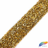 1 1/8" Color Chaton Crystal Rhinestone Iron on Trim, IRT-001