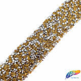 1 1/8" Color Chaton Crystal Rhinestone Iron on Trim, IRT-001