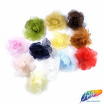 CLOSEOUT! Small 3D Stiff Organza/Chiffon Flower Brooches (3 pieces)