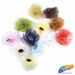 CLOSEOUT! Small 3D Stiff Organza/Chiffon Flower Brooches (3 pieces)