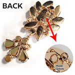 Crystal Glass Rhinestone Applique on Gold Metal Setting, YH-255