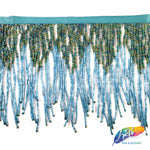 5 1/4" Variegated Beaded Fringe with Bugle and Seed Beads, FR-018