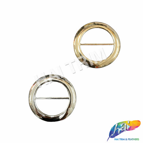 1 1/2" Round Metal Buckle with Bar, BK-001