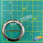 1 1/2" Round Metal Buckle with Bar, BK-001