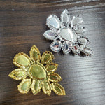 SALE! Fancy Teardrop Flower Rhinestone Applique on Metal Setting, YH-107