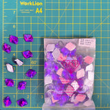 CLOSEOUT! Purple Acrylic Stones (sold per pack), A20