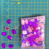 CLOSEOUT! Purple Acrylic Stones (sold per pack), A20